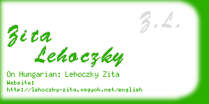 zita lehoczky business card